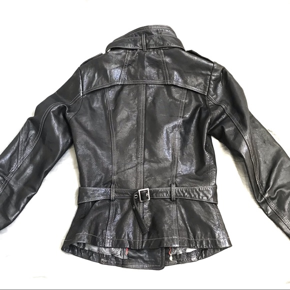 Danier Black motorcycle genuine leather jacket - Picture 2 of 5